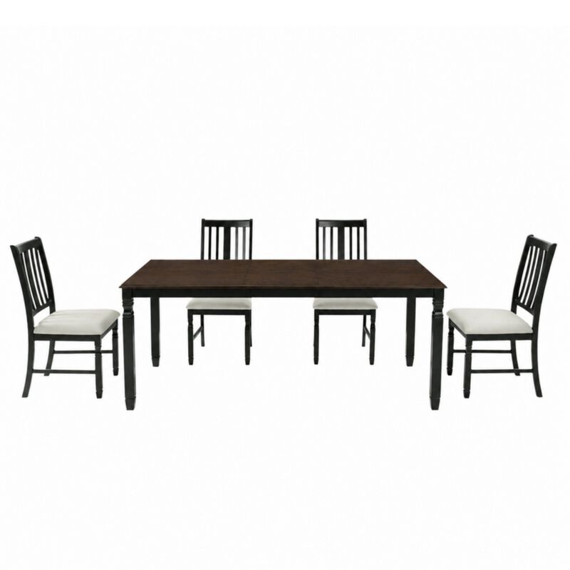 Jedtet Farmhouse 5‑Piece Extendable Dining Table Set image number 0