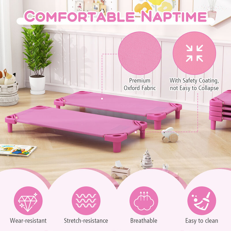 Stackable Rest Cots for Toddlers Pack of 6 with Easy-Clean Oxford Fabric
