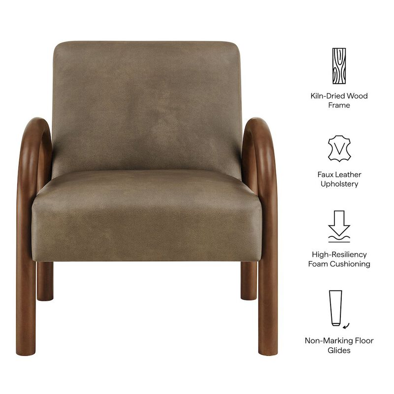 Lunet Faux Leather Upholstered Accent Chair image number 2