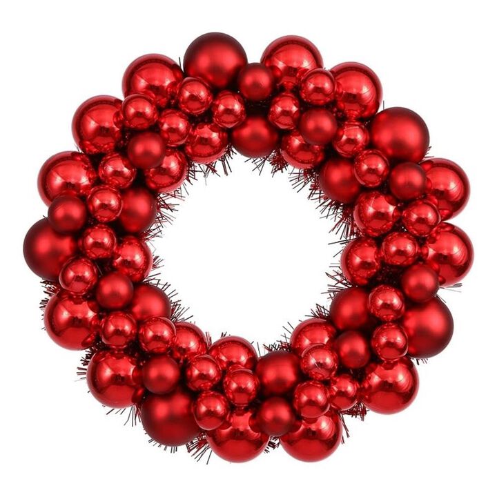 Vickerman 12" Red Colored Ball Wreath