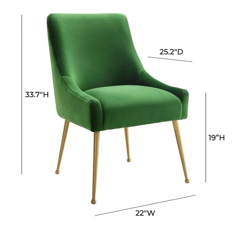 Casafoyer Beatrix Green Velvet Side Chair image number 2