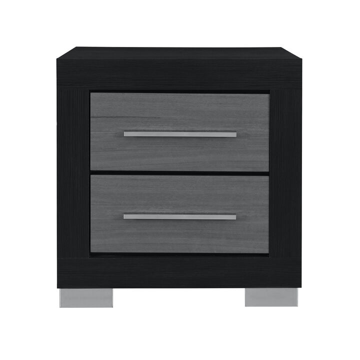 Emma Black Grey Modern Nightstand