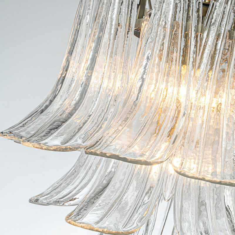 18'' Wide Mid-Century Modern Chandelier 4-Light 3-Tier Clear Art Glass Pendant Light In Antique Bronze Finish For Dining Room Foyer Bedroom image number 5
