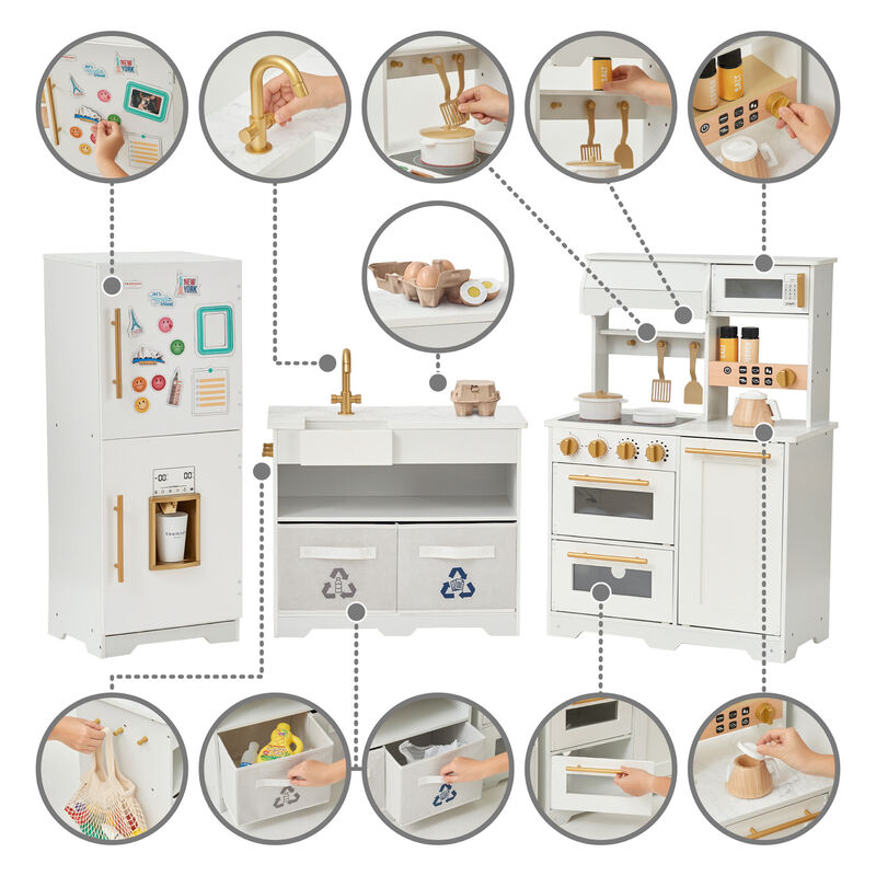 Little Chef Atlanta Modular Play Kitchen, White/Gold image number 2