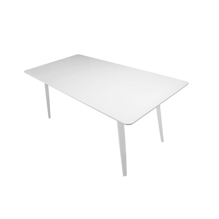 Pangea Home Hal Dining Table Lacquer White