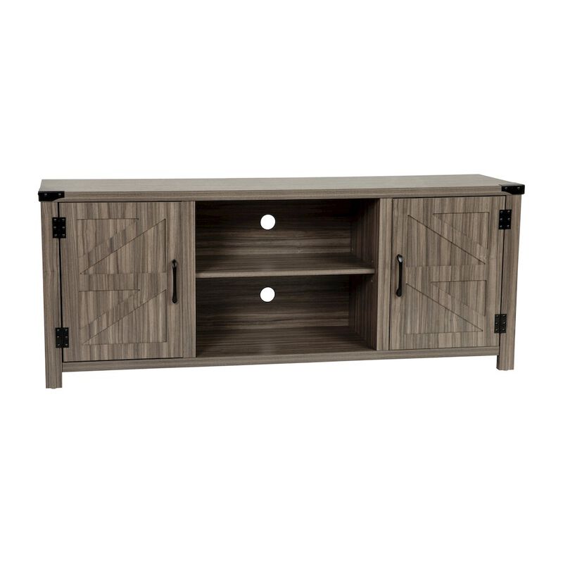 Flash Furniture Farmhouse Barn Door TV Stand-Gray Wash Oak for TV's up to 65 ines-59" image number 0