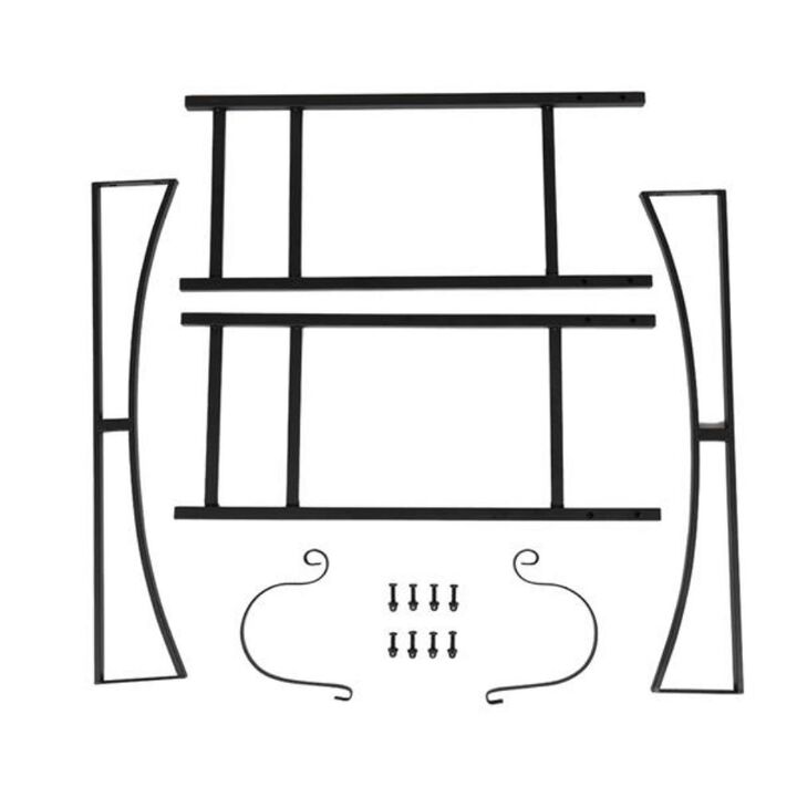 Metal Firewood Rack for Stacking Logs Fireplace and Outdoor Use