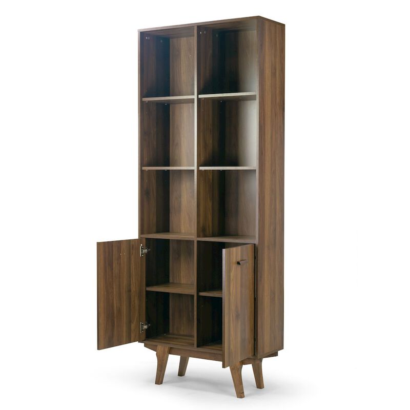 Glamour Home Ansel Bookcase Display Shelf with Storage Cabinet
