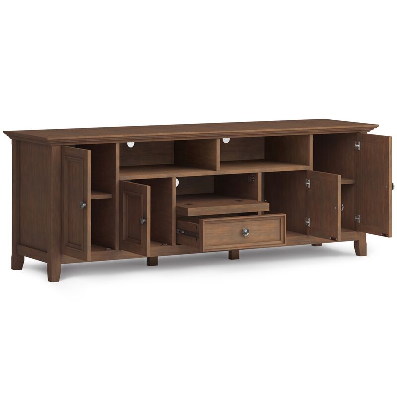 Hiftum Wide Solid Wood TV Stand image number 2