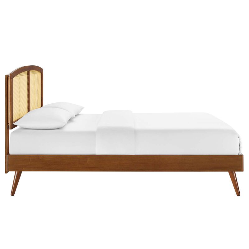 Modway - Sierra Cane and Wood King Platform Bed with Splayed Legs