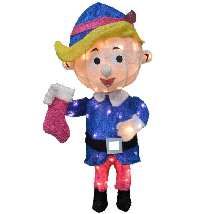 Northlight  18 in. Lighted Hermey Holding Stocking Outdoor Christmas Yard Decoration