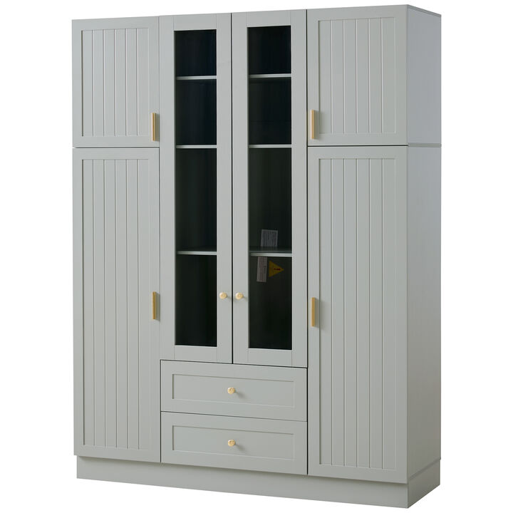 Merax Extra-Large Storage Cabinet with Vertical Dividers, Door Shelves, Adjustable Shelving System