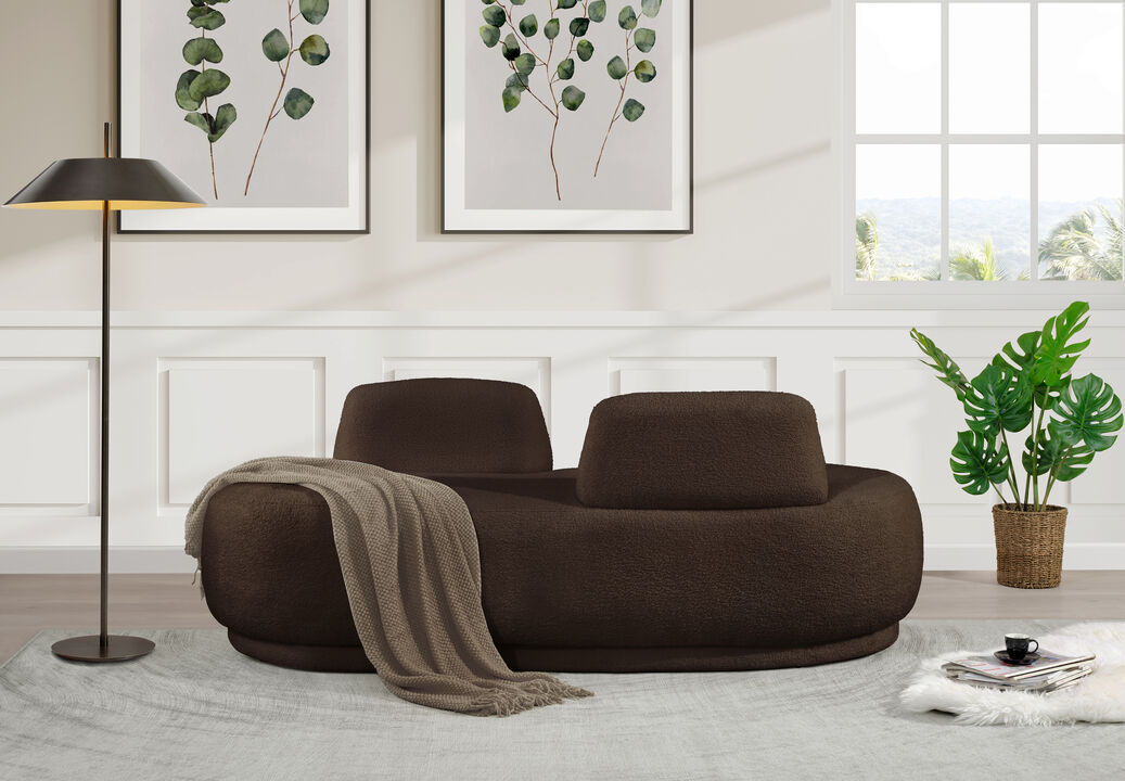 Meridian Furniture Argyle Brown Teddy Fabric Chaise/Loveseat