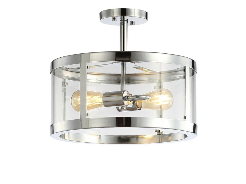 Herndon Iron/Glass Modern LED Flush Mount