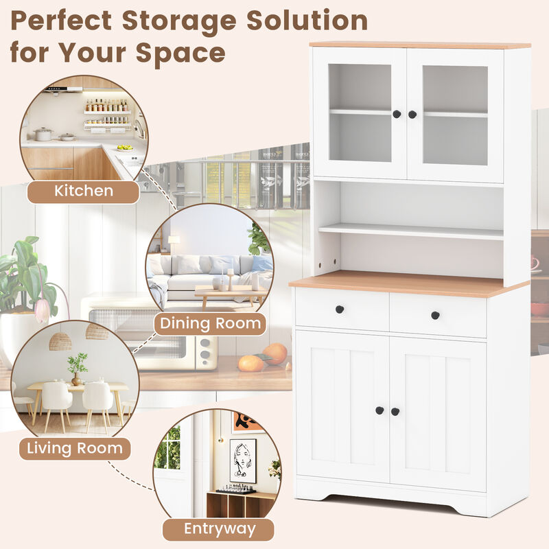 Multi-Purpose Pantry Cabinet with Adjustable Shelving