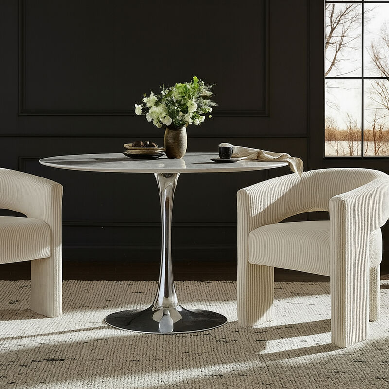 Meridian Furniture Tulip Chrome Dining Table image number 1