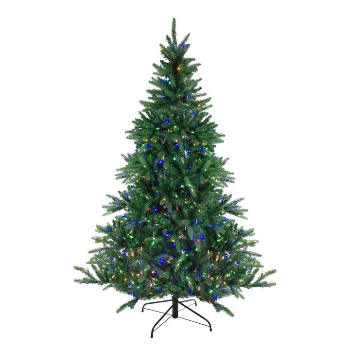 9' Pre-Lit Instant Connect Noble Fir Artificial Christmas Tree - Multicolor LED Lights
