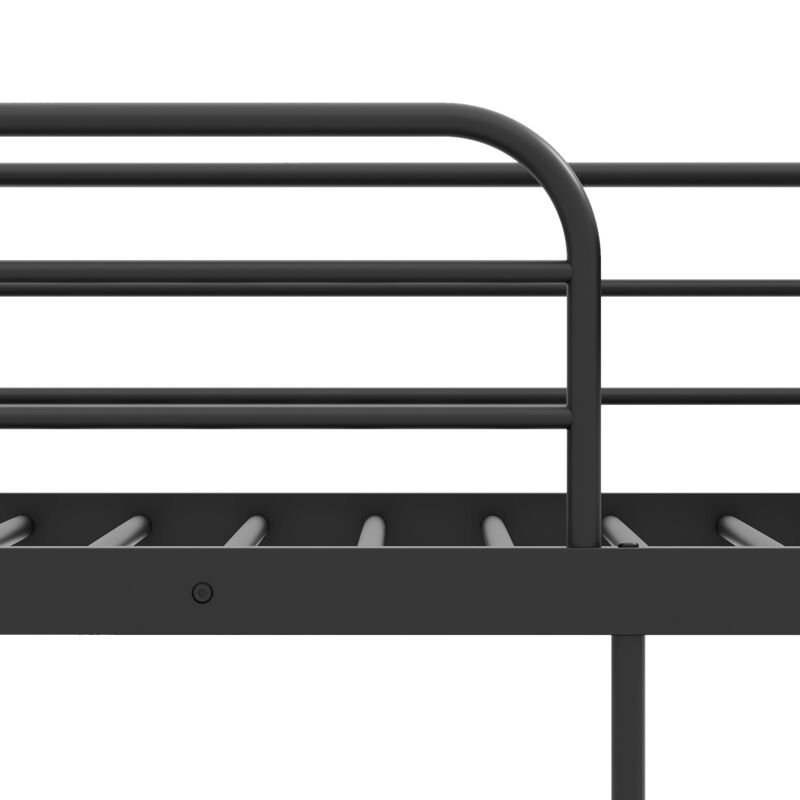 Bunk Bed with Trundle with Ladder and Full-length Guardrails