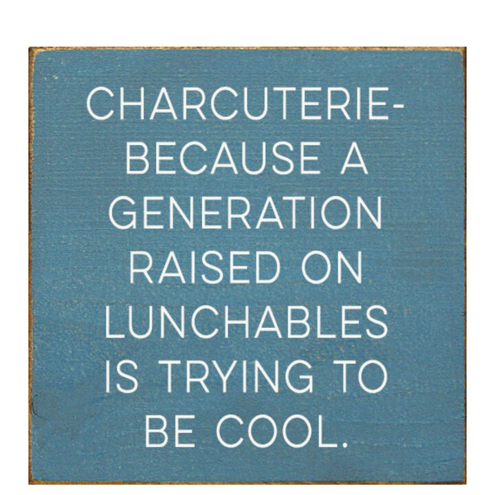 Humorous Charcuterie Wood Wall Sign Funny Kitchen Decor for Food Lovers