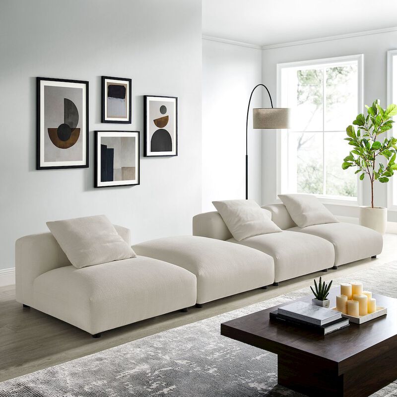 Solace 4-Piece Modular Upholstered Fabric Sectional Sofa image number 9