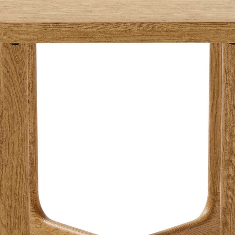 Hivvago 24 Inch Natural Solid Wood Square Cross Legs End Table