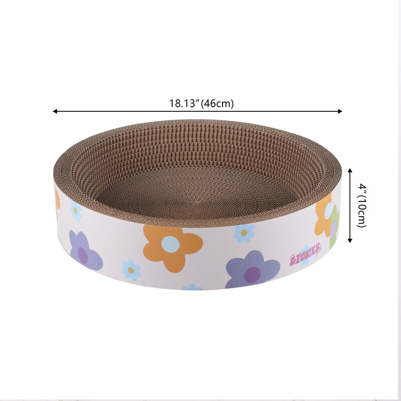 Daisy Modern Cardboard Bowl Cat Scratcher with Catnip