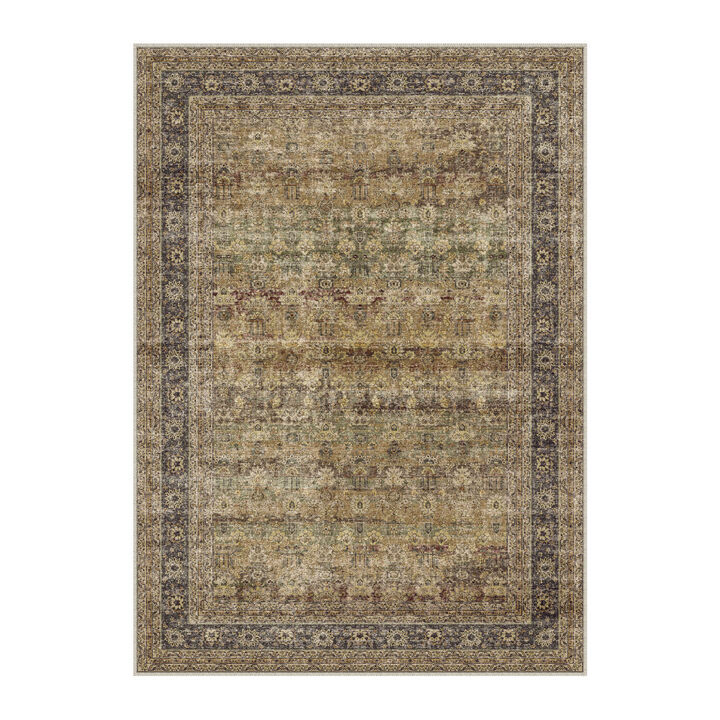 HomeRoots Floral Medallion Washable Area Rug