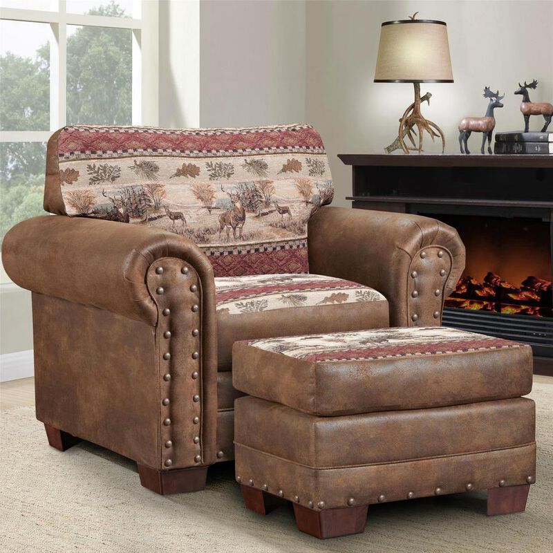 American Furniture Classics Deer Valley Armchairs with Matching Ottoman