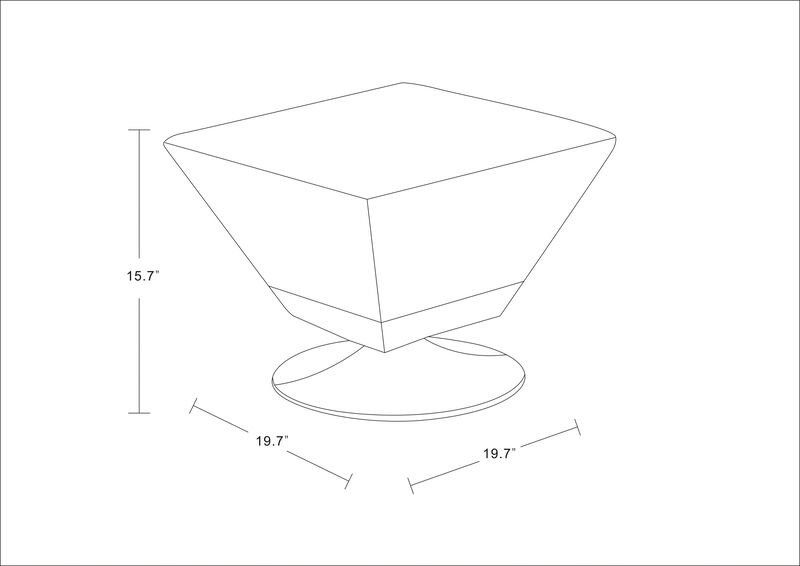 Diamond Blue Swivel Ottoman