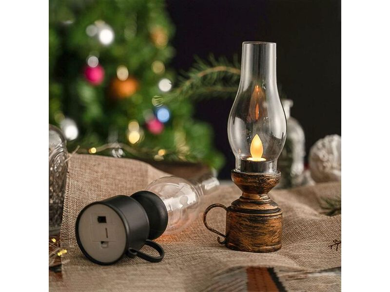 Vintage Flameless LED Lantern Table Lamp Battery Operated Hurricane Lamp image number 1