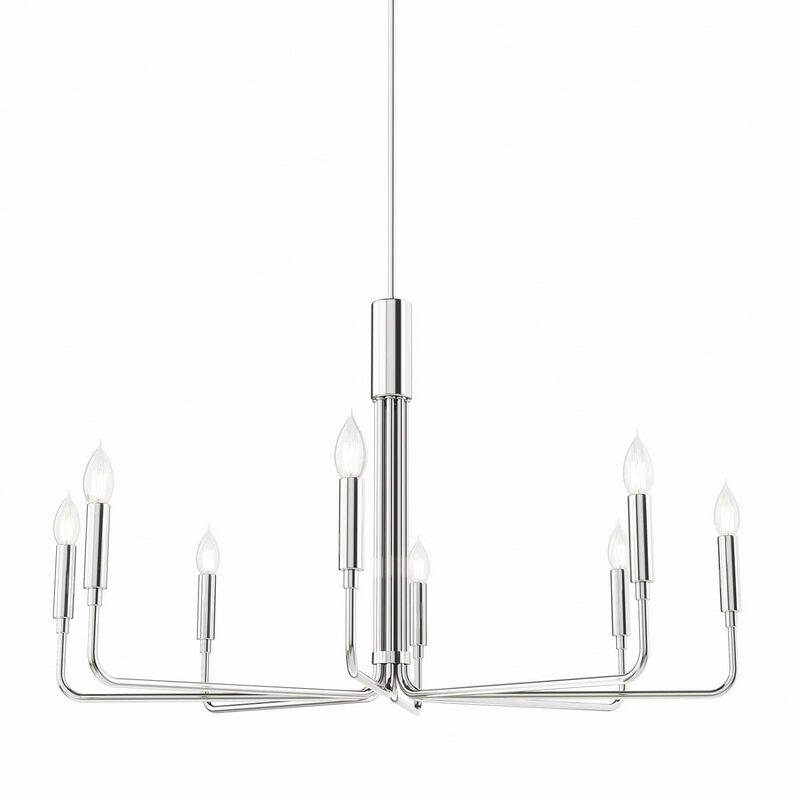 Modway Rekindle 8-Light Chandelier in Polished Nickel, Silver, 25 x 47.5 x 77.5 image number 1