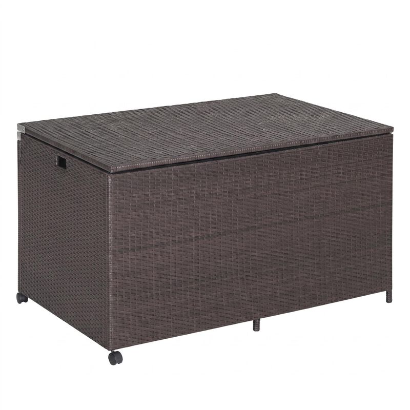 Outdoor Wicker Storage Box with Zippered Liner-133 Gallon image number 0