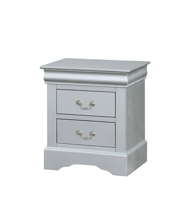 Contemporary 2-Drawer Bedside Table – Durable Wooden Storage