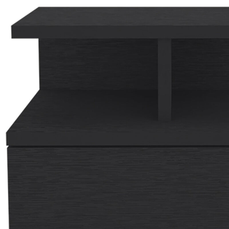 Bedroom Wall-Mounted Nightstand – One Drawer Faux Wood Floating Table