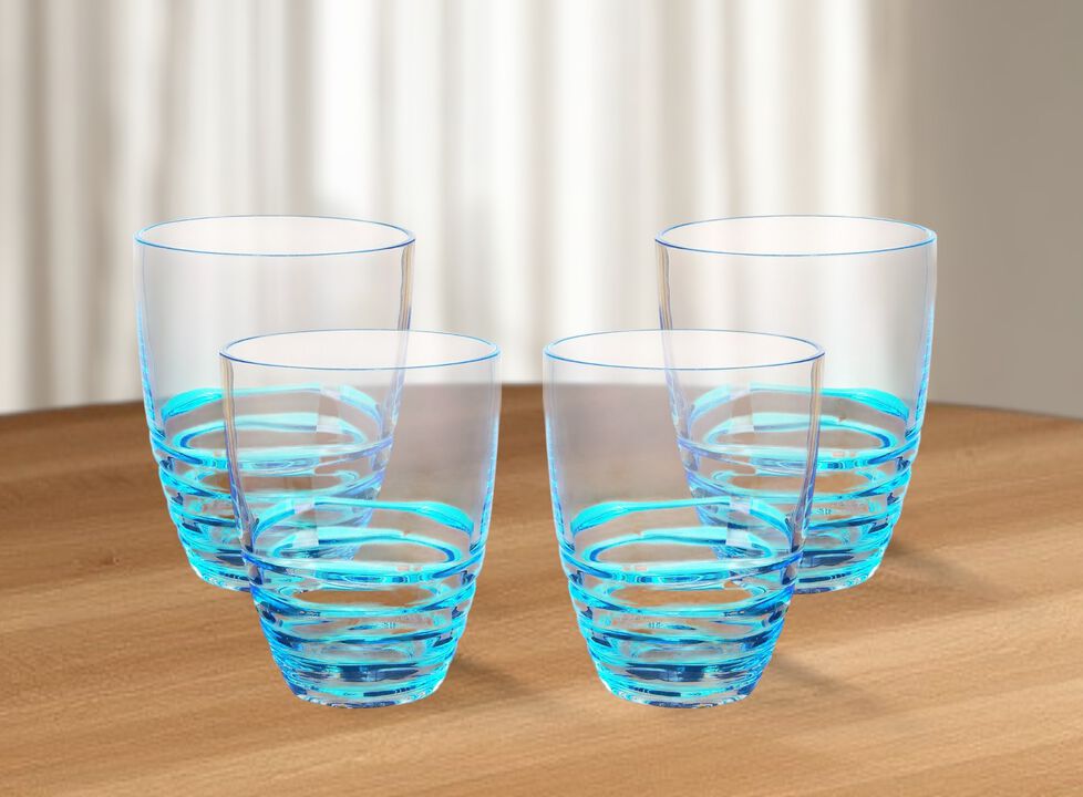 Set of 4 Acrylic Stemless Whiskey Tumblers for Home, Bar, and Special Occasions