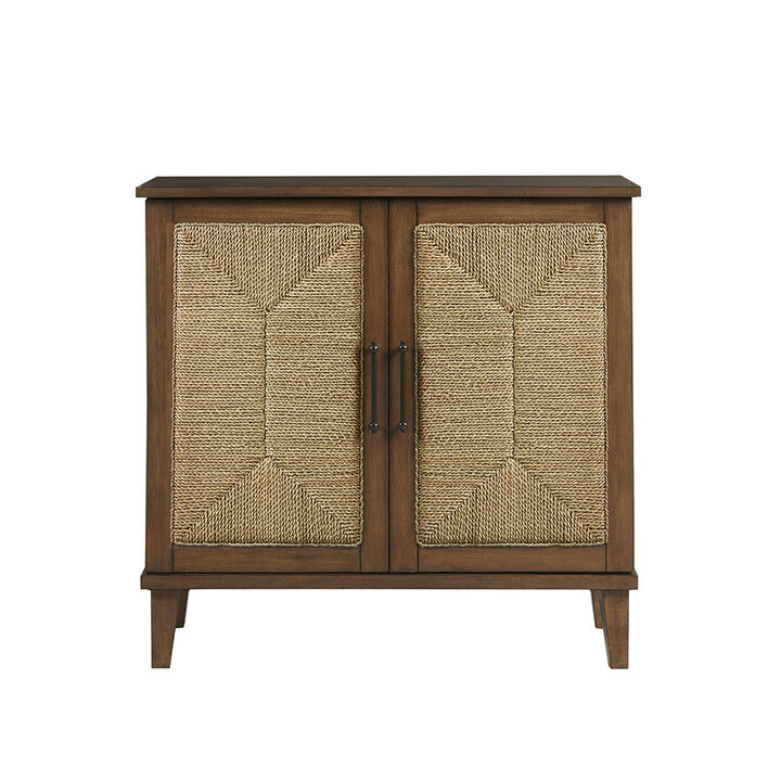 Gracie Mills Talitha Handcrafted Seagrass 2-Door Accent Chest