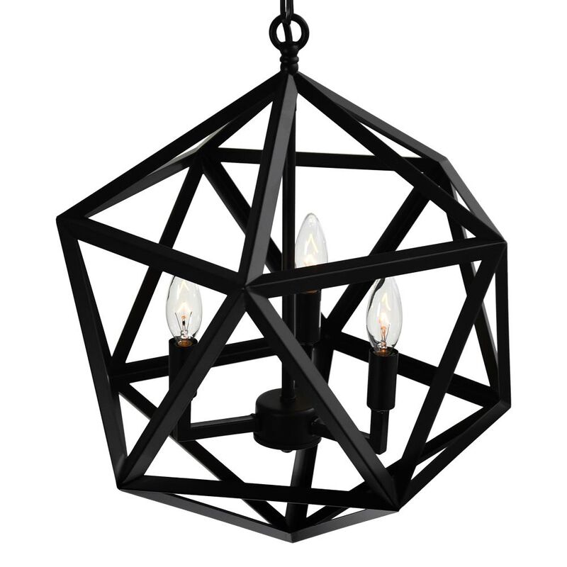 Amazon 3 Light Up Pendant With Black Finish