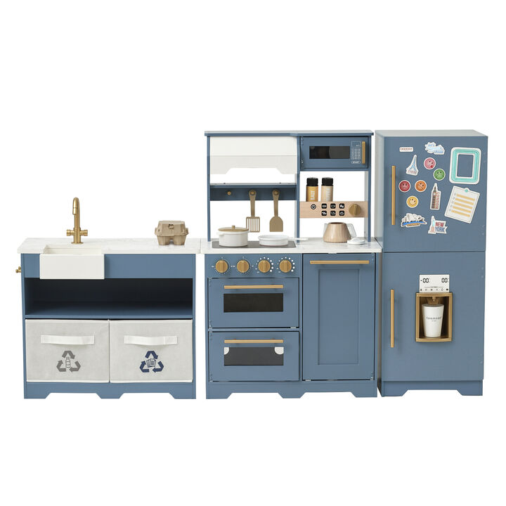 Little Chef Atlanta Modular Play Kitchen, Blue/Gold