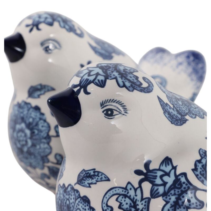 Set of 2 Chinoiserie Birds in Blue image number 5