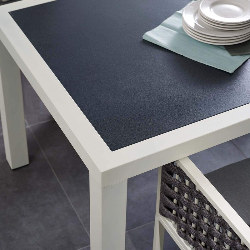 Modway - Stance 90.5" Outdoor Patio Aluminum Dining Table White Gray image number 6