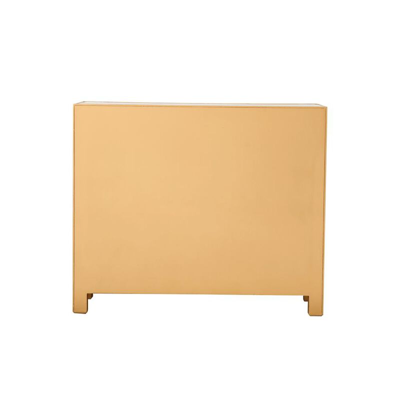 Elegant Decor End table 2 drawers 2 doors 38in. W x 12in. D x 32in. H in gold