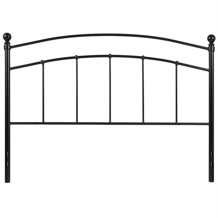 Hivvago King size Contemporary Classic Headboard in Black Metal Finish