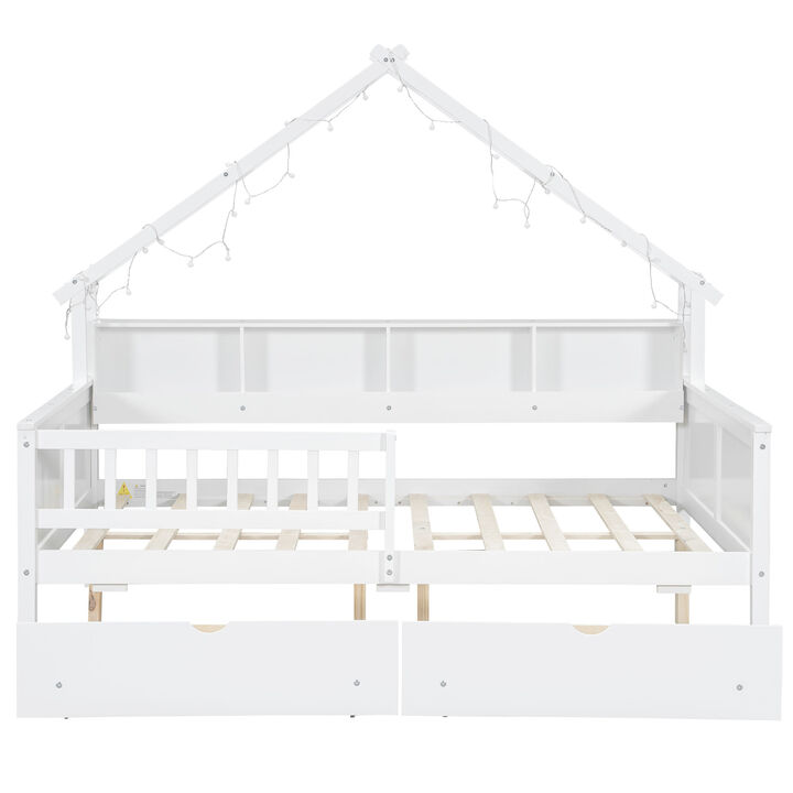 Merax Wood Full Size House daybed with LED