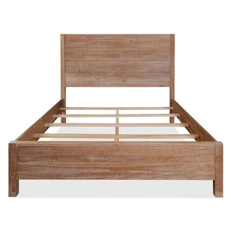 FarmHome Solid Pine Platform Bed – Rustic Wooden Frame with Sturdy Slats & Timeless Farmhouse Charm