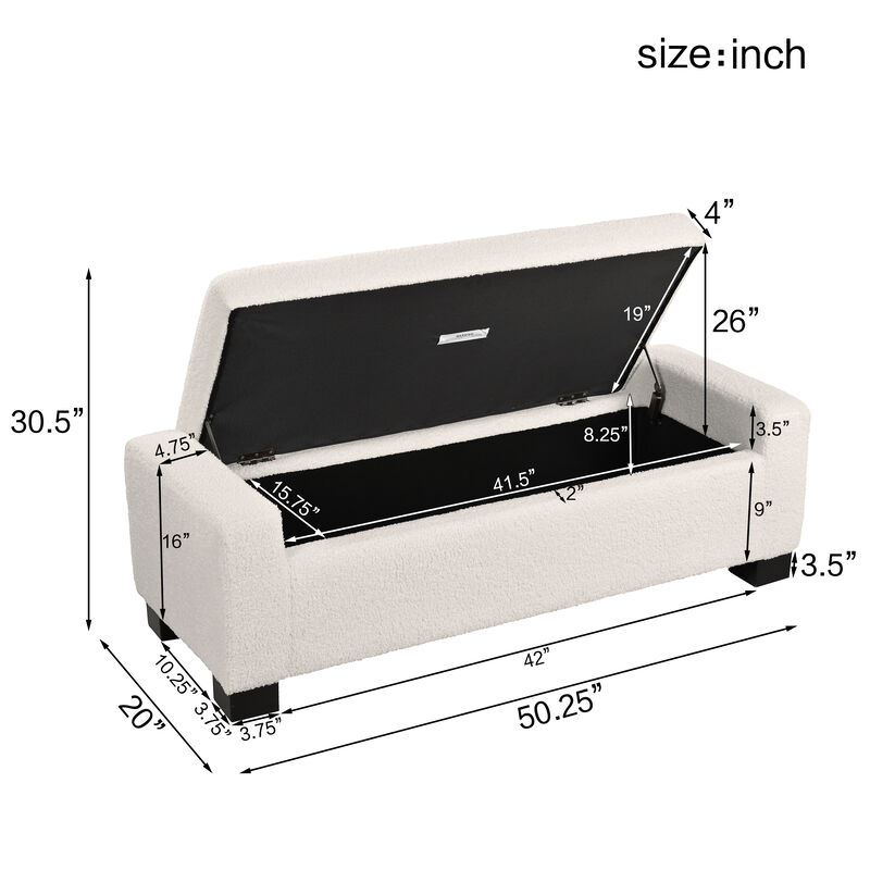 Merax Ottoman Bench Textured Fabric Rectangular Design