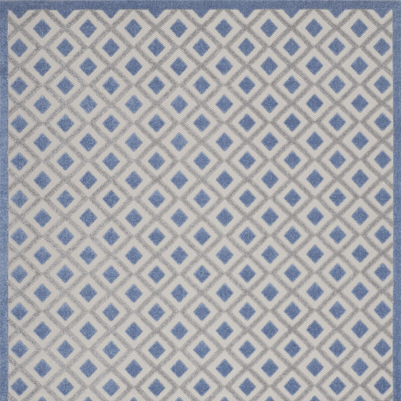 HomeRoots 8' X 11' Blue And Gray Geometric Indoor Outdoor Area Rug image number 0