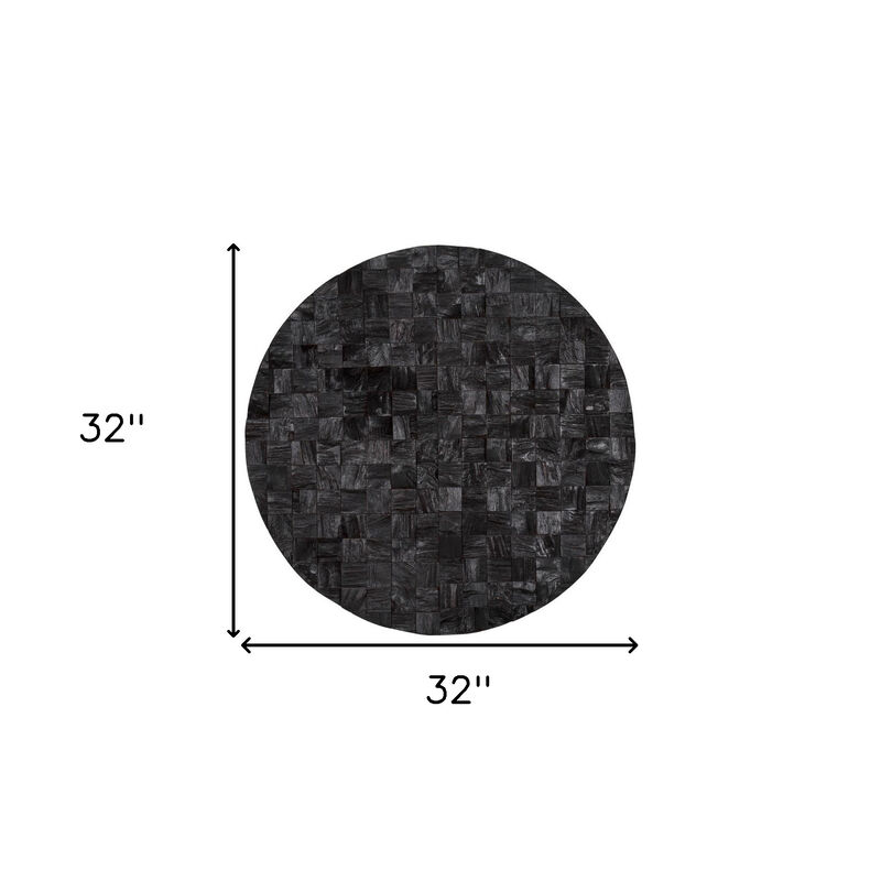 HomeRoots Into the Abyss II 32" X 32" Black Geometric Wood Circle Hanging Dimensional Sculpture image number 4