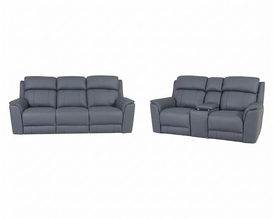 Oslo Power Leather Sofa and Loveseat