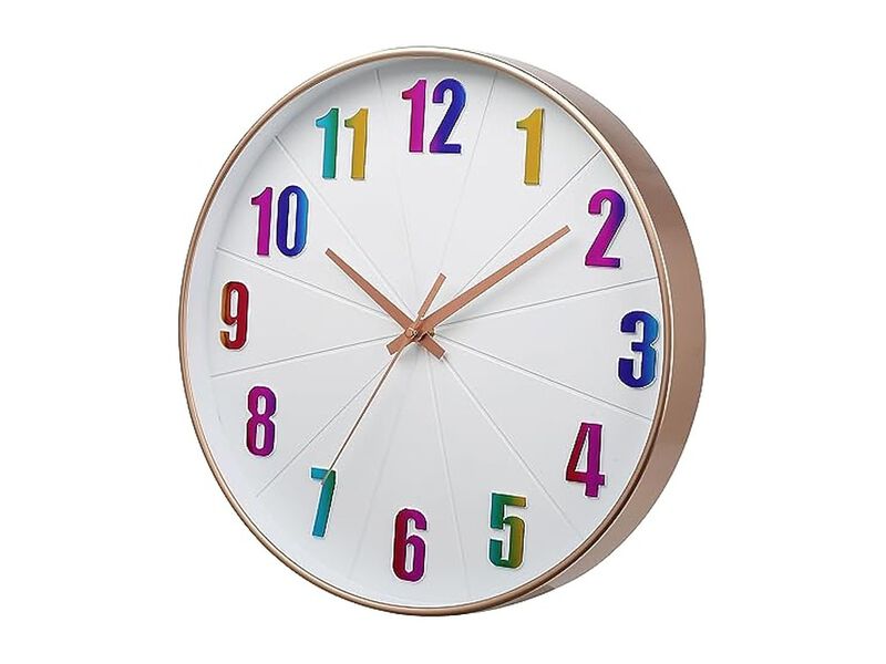 White Wall Clock 12 Inch Silent Modern Battery Operated Living Room Decor image number 2