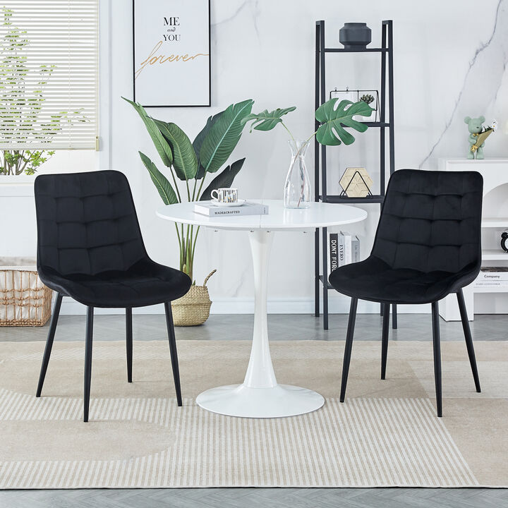 Dining Chair 2PCS（BLACK），Modern style，technology，Suitable for restaurants, cafes, taverns, offices, living rooms, reception rooms.Simple structure, easy installation.